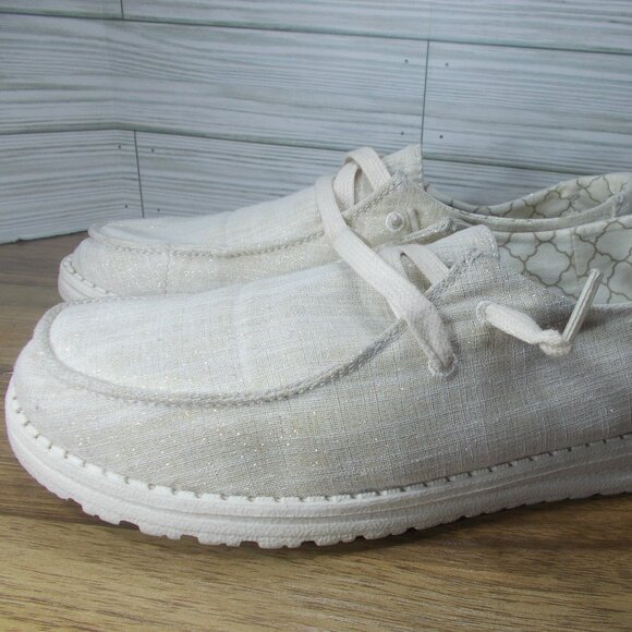 Hey Dude Wendy Sparkling Gold Slip On Women's Shoes Size: 10 - Picture 1 of 5